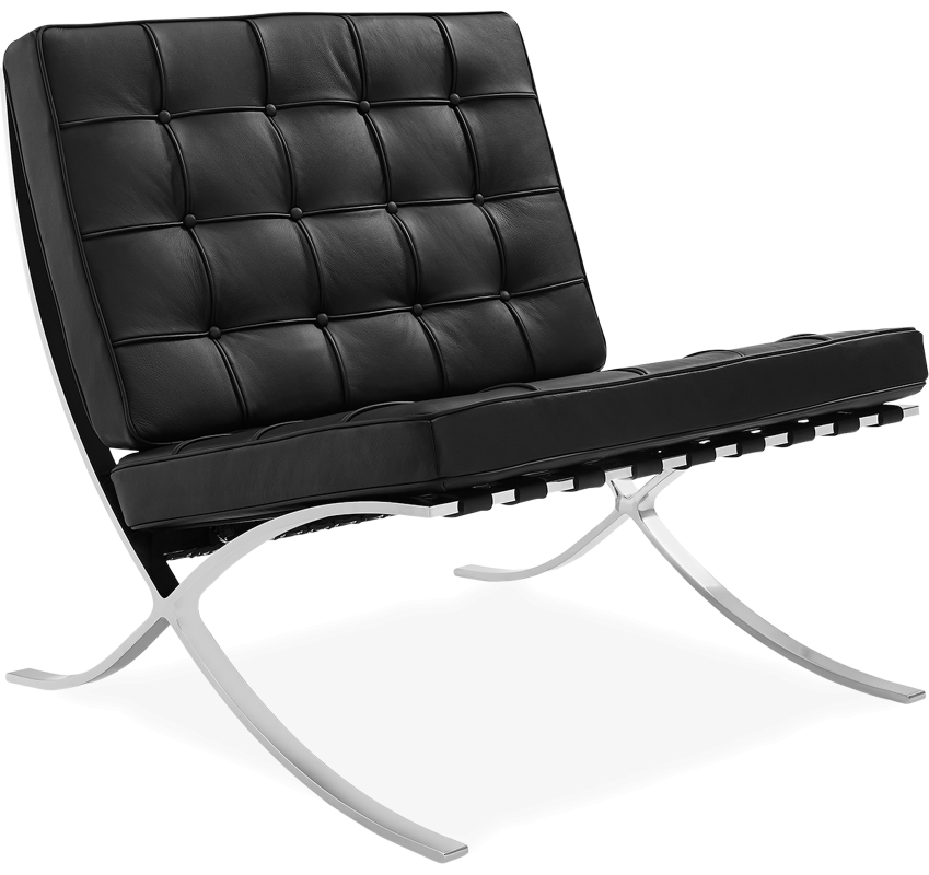 Premium Barcelona Chair Black - Mies Van Der Rohe Replica - DECOMICA